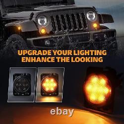 For Jeep Wrangler JK Combo 7 LED Headlights Fog Turn Fender Lamp Tail Lights