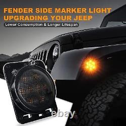 For Jeep Wrangler JK Combo 7 LED Headlights Fog Turn Fender Lamp Tail Lights