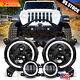 For Jeep Wrangler Jl Jlu Gladiator 2018-2023 9 Combo Led Headlights Halo Ring