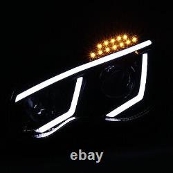 For Mercedes Benz W203 C Class Replacement Glossy Black LED DRL Projector Headli