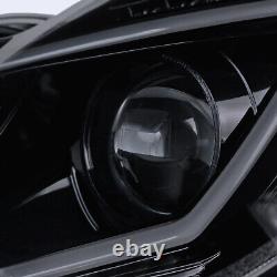 For Mercedes Benz W203 C Class Replacement Glossy Black LED DRL Projector Headli