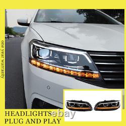 For VW Passat 2011-2015 Headlights Double Xenon Beam lens HID Projector LED DRL