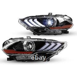 Full LED For 2018 2019-2022 2023 Ford Mustang Headlights Projector Headlamps