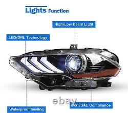 Full LED For 2018 2019-2022 2023 Ford Mustang Headlights Projector Headlamps