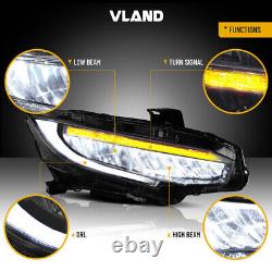 Full LED Headlights For 2016-2018 Honda Civic With Sequential Turn Signal A Set