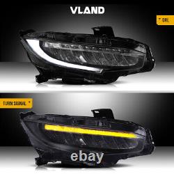 Full LED Headlights For 2016-2018 Honda Civic With Sequential Turn Signal A Set