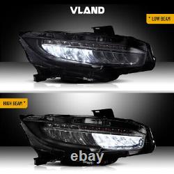 Full LED Headlights For 2016-2018 Honda Civic With Sequential Turn Signal A Set