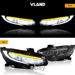 Full LED Headlights For 2016-2018 Honda Civic With Sequential Turn Signal A Set