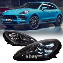 Full LED Headlights Start Animation For Porsche Macan 2014-2022 Pair Front Lamps