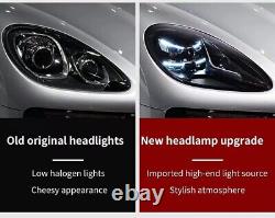 Full LED Headlights Start Animation For Porsche Macan 2014-2022 Pair Front Lamps