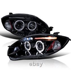 Glossy Black 06-11 Eclipse Led Eyelid 2X Halo Projector Head Lights Lamps