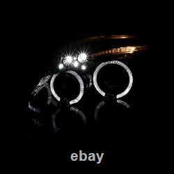 Glossy Black 06-11 Eclipse Led Eyelid 2X Halo Projector Head Lights Lamps