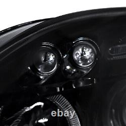 Glossy Black 06-11 Eclipse Led Eyelid 2X Halo Projector Head Lights Lamps