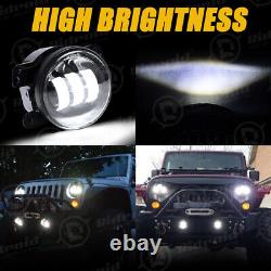 Green Halo 7 LED Headlights 4 Fog Turn Tail Lights Combo for Jeep Wrangler JK