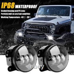 Green Halo 7 LED Headlights 4 Fog Turn Tail Lights Combo for Jeep Wrangler JK