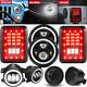 Halo 7'' Led Headlights Halo 4 Fog Turn Tail Brake Lights For Jeep Wrangler Jk