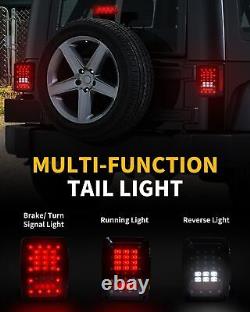 Halo 7'' LED Headlights Halo 4 Fog Turn Tail Brake Lights for Jeep Wrangler JK