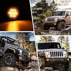 Halo 7'' LED Headlights Halo 4 Fog Turn Tail Brake Lights for Jeep Wrangler JK