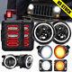 Halo 7inch Led Headlights Fog Turn Fender Lamps Tail Lights For Jeep Wrangler Jk