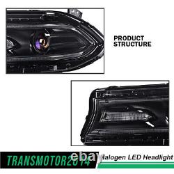 Halogen LED DRL Projector Headlights Lamps Fit For 2015-2022 Dodge Charger 1Pair