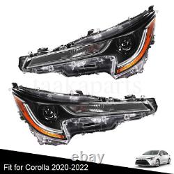 Headlamps LH+RH For 2020 2021 2022 Toyota Corolla L LE Headlights Pair WithLED DRL