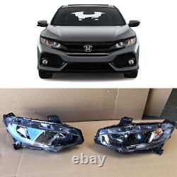 Headlight Assembly Halogen LED for 2016 2021 Honda Civic Left Right Pair 2pcs