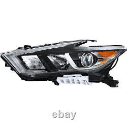 Headlight Headlamp With LED DRL Pair Driver Passenger For 2016-2018 Nissan Maxima