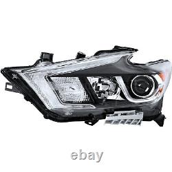 Headlight Headlamp With LED DRL Pair Driver Passenger For 2016-2018 Nissan Maxima