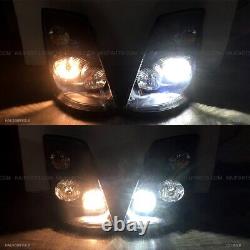 Headlight LED style Black with LED Bulbs LH & RH Fit 04-18 Volvo VNL VN VNM