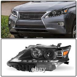 Headlights For 2013 2014 2015 Lexus RX350 RX450h Black LED DRL Halogen Not HID