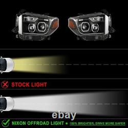 Headlights For 2014-2021 Toyota Tundra LED DRL Projector Headlamps Black Clear