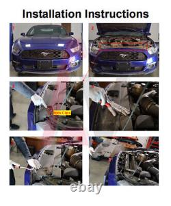 Headlights For 2015 2016 2017 Ford Mustang GT LED DRL Sequential Signal Lamp Set