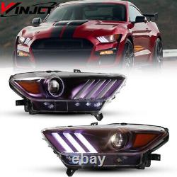 Headlights For 2015 2016 2017 Ford Mustang HID/Xenon LED DRL Projector Headlamps