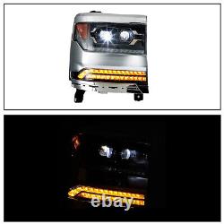 Headlights For 2016 2017 2018 2019 Chevy Silverado 1500 Projector Full LED Lamp