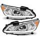 Headlights For 2016-2017 Honda Accord Sedan 4dr Led Drl Projector Headlamps Pair