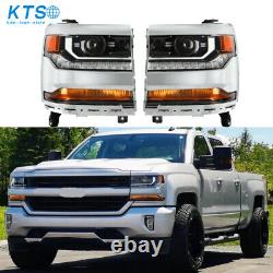 Headlights For 2016-2018 Chevy Silverado 1500 HID/Xenon with LED Right&Left Side