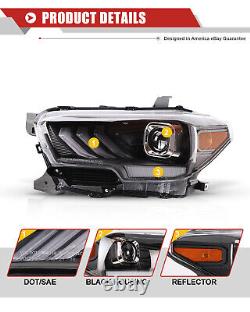 Headlights For 2016-2023 Toyota Tacoma SR/SR5 Projector LED DRL Signal Headlamps