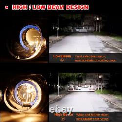 Headlights For 98-01 Acura Integra Projector JDM Halo Black Clear LED Head Lamp