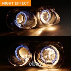 Headlights For 98-01 Acura Integra Projector JDM Halo Black Clear LED Head Lamp