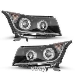 Headlights Pairs For 2011-2015 Chevy Cruze Projector Halo Strip DRL With Bulb Lmap