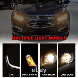 Headlights Pairs For 2011-2015 Chevy Cruze Projector Halo Strip DRL With Bulb Lmap