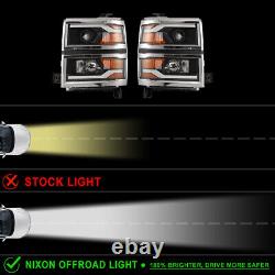 Headlights for 2014-2015 Chevy Silverado 1500 Sequential Signal LED DRL Lamps