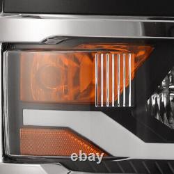 Headlights for 2014-2015 Chevy Silverado 1500 Sequential Signal LED DRL Lamps