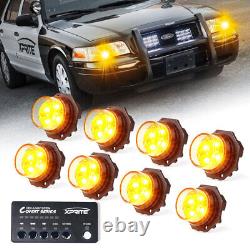 Hide-A-Way LED Strobe Lights Kit White Amber Hazard Headlight with Control Panel