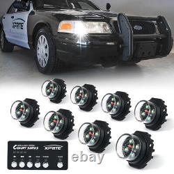 Hide-A-Way LED Strobe Lights Kit White Amber Hazard Headlight with Control Panel