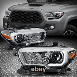 LED DRLFor 16-23 Toyota Tacoma Chrome Bezel Amber Corner Projector Headlights