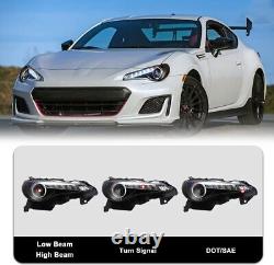 LED DRL Black Headlights For 2013-16 Scion FR-S/Toyota 86/Subaru BRZ Front Lamps