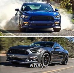 LED DRL HID/Xenon Headlights Set Left & Right for 2015 2016 2017 Ford Mustang