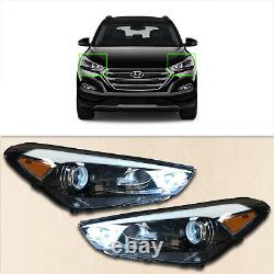 LED DRL Headlight Assembly for 2016 2018 Hyundai Tucson Driver Passenger Set 2Pc