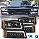 Led Drl Headlights Dot Bumper Signal Lamps For 03-06 Chevy Silverado Black